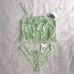 NWT Felina Lacey Light Green Lingerie